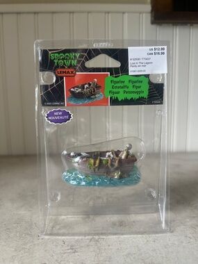 Lemax Spooky Town Lost In The Lagoon New 52508 Skeleton Boat Halloween Accessory